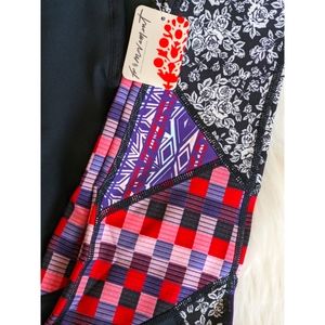 FREE PEOPLE MOVEMENT Athletic Compression Leggings Dare Devil Print Active Wear